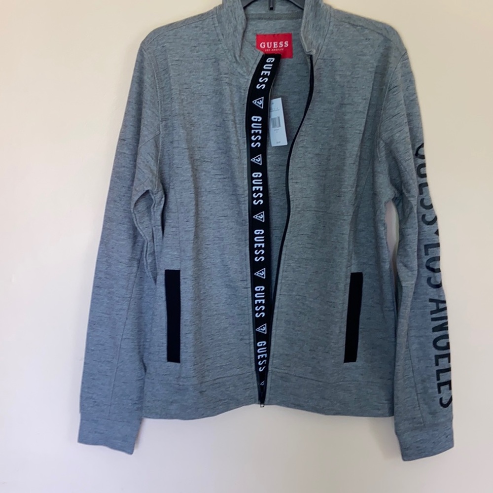 Guess Men’s Full Zip Jacket, Small, Grey